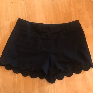 J. Crew Black Scalloped Shorts